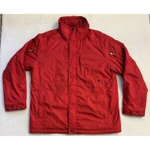 Polo Ralph Lauren Red Winter Snow Jacket Mens Full Zip Coat Packable Hood Size L